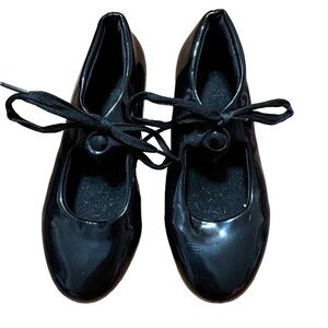 Black Dance Tap Shoes Tie Size 13 1/2